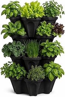 Vertical Garden Planter 4 Tier Stackable System 16 Plants, Space Saving ...