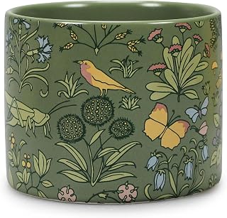 Apothecary's Garden - ACS Voysey - Multicolor 3.15 x 2.56 Ceramic Stoneware Standing Planter Pot