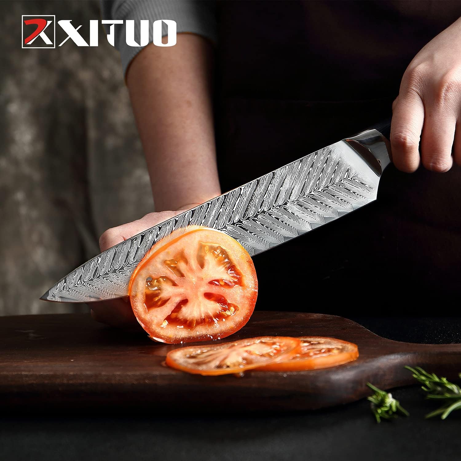 Damascus chef's knife,japanese knives kitchen set | 4 piece kinves set Santoku knife Utility Knife Japanese VG10 Damascus Steel - G10 handle Professional Boning Knife…