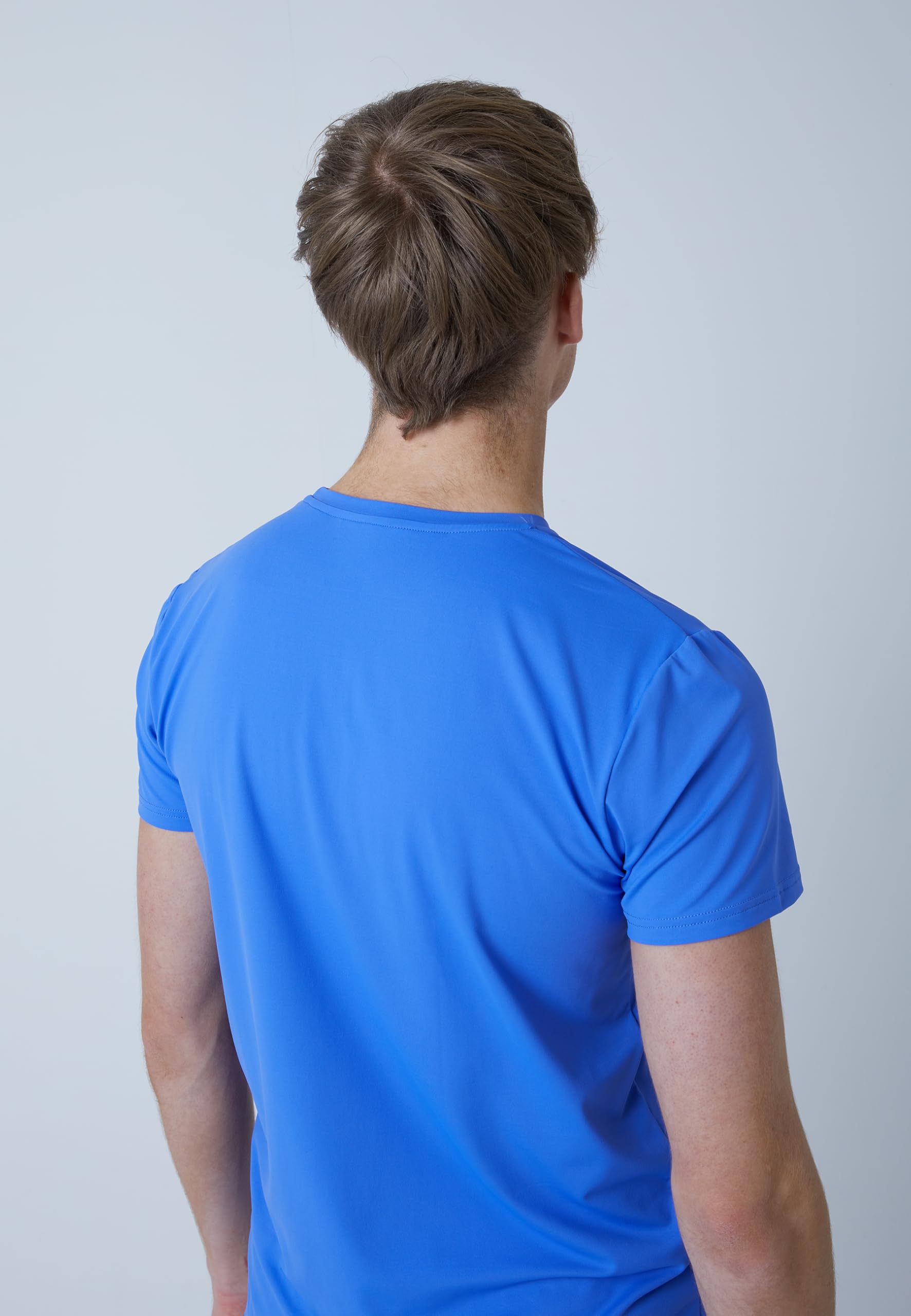 Sportkind Jungen & Herren Tennis, Padel, Running, Fitness Rundhals T-Shirt, atmungsaktiv, UV-Schutz UPF 50+, Kurzarm