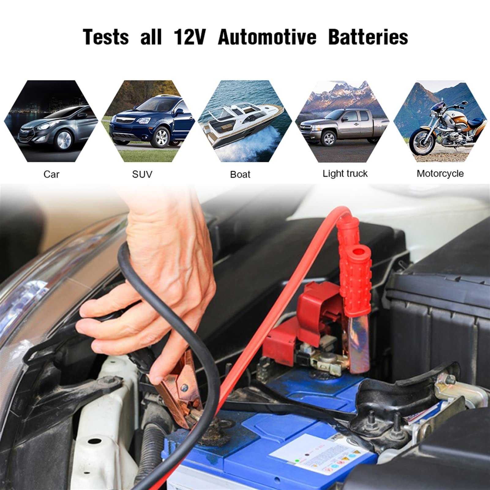 Probador de Batería, Probador de batería digital Kw208 PRINCIPAL DE LA BATERÍA COCHES SISTEMA CARGA 12V Herramienta prueba Motor Automotriz Capacidad la