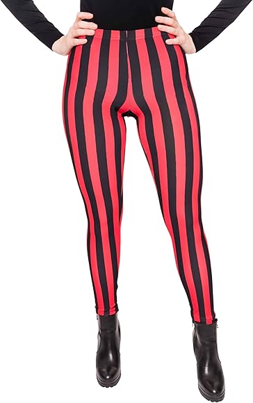 Leggings schwarz rot gestreift Clearance