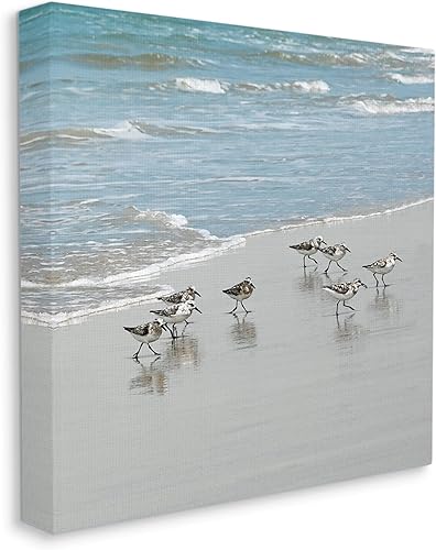Miniatura 2 de Stupell Industries Sandpipers Flock Sandy Beach Shore - Lienzo decorativo para pared, diseño de Natalie Carpentieri