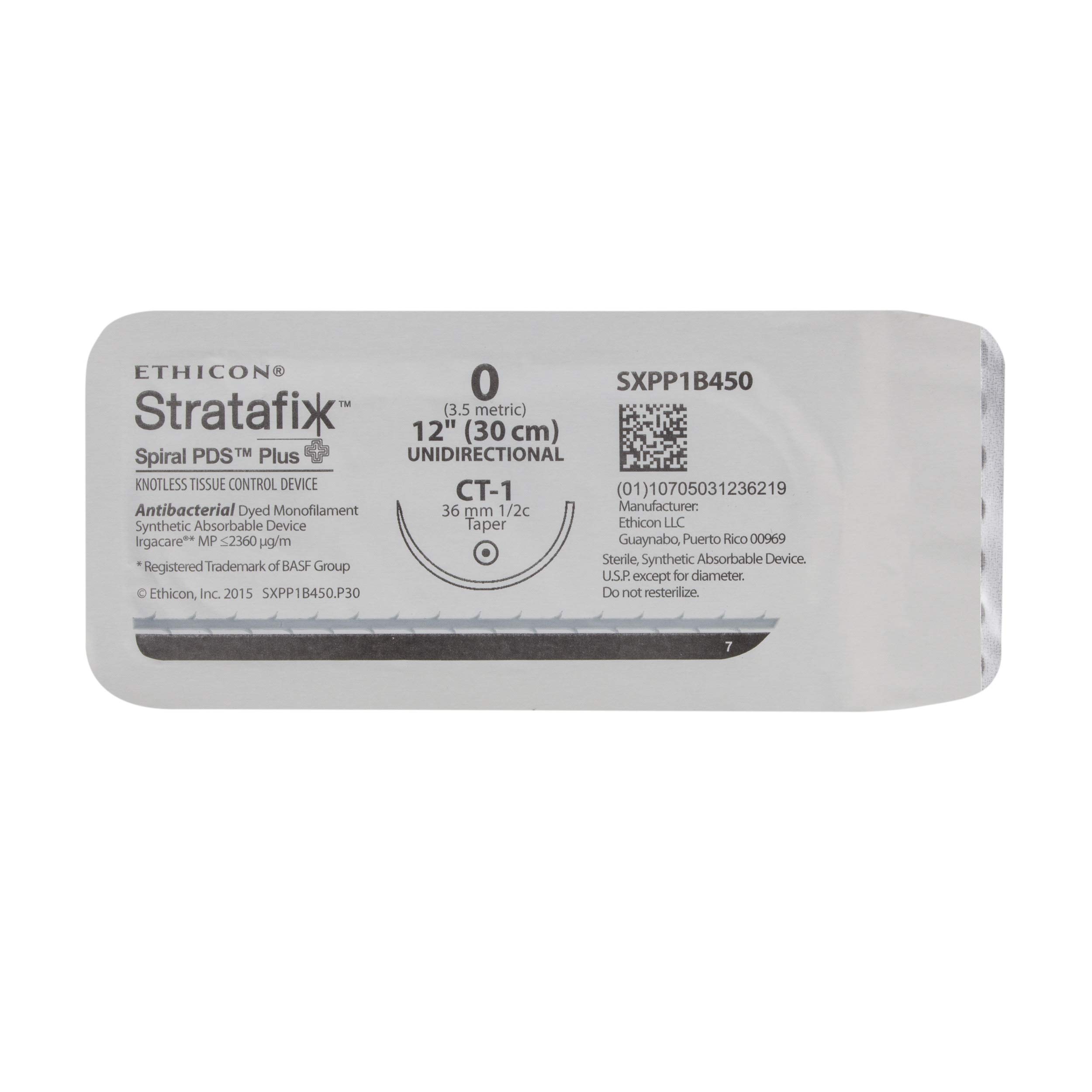 Amazon.com: Ethicon STRATAFIX Spiral PDS Plus Knotless Tissue Control  Device, SXPP1B450, Synthetic Absorbable, CT-1 (36 mm), 1/2 Circle Needle,  Size 0, 12" (30 cm) : Industrial & Scientific