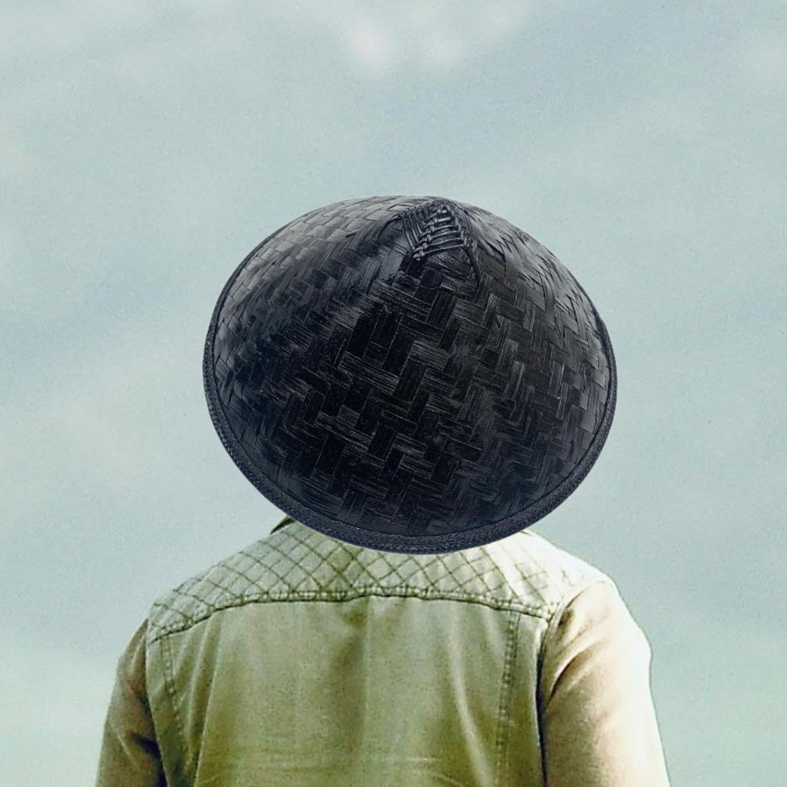 Sombrero Tejido de Bambú para Excursiones Accesorio de Viaje para Adultos Y Niños, 42CM