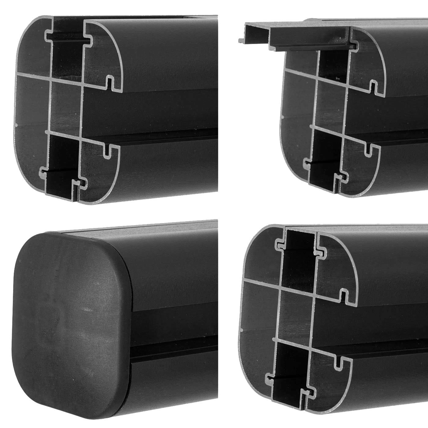 Mendler Aluminium palen Sarthe-WPC-hek, pijlpalen, steeksysteem 1,86 m ~ grijs