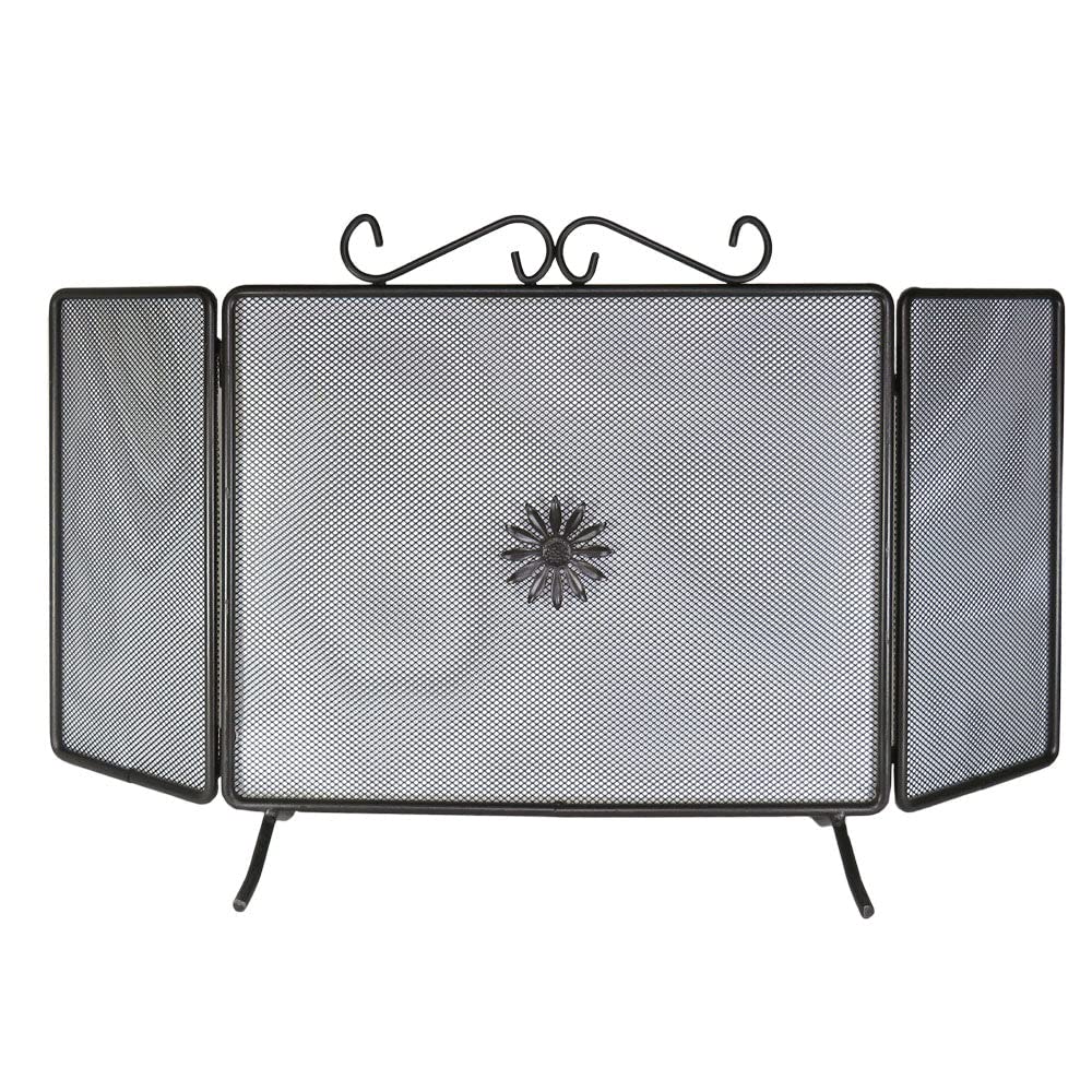 OEM Skermo per camino in Ferro battuto, Rustico, Nero, 9.7 pounds, 90 x 50 cm