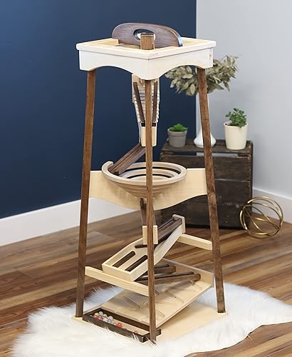 Miniatura 5 de AmishToyBox.com Pyramid Marble Tower Run - Juguete de madera de 39 pulgadas de alto, paquete de canicas incluido (nogal y acabado natural)