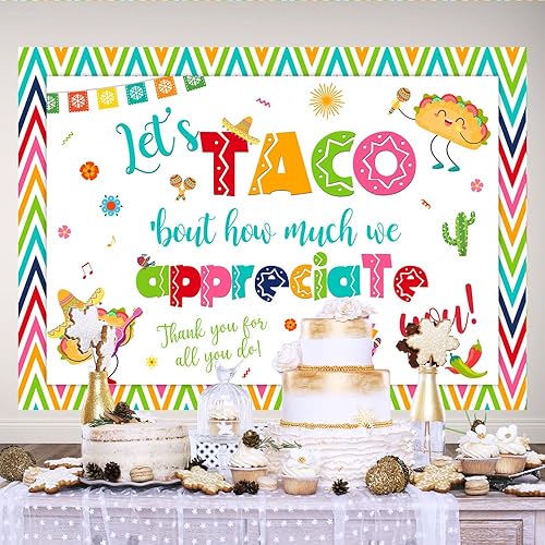 Miniatura 3 de Lofaris Fondo de texto "Thank TOU for All You Do" de 7x5ft Let's Taco Bout How Much We Apreciate You Background Thanks for Staff Employee Teachers