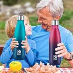 BOGI 17oz Bouteille d'eau isolante à double paroi Aspirateur en acier inoxydable Boutilles d' eau, fuite de métal Sports Boutillet d'eaux Boissons chaudes et froides - Parfait pour les sports de plein air Camping Biking