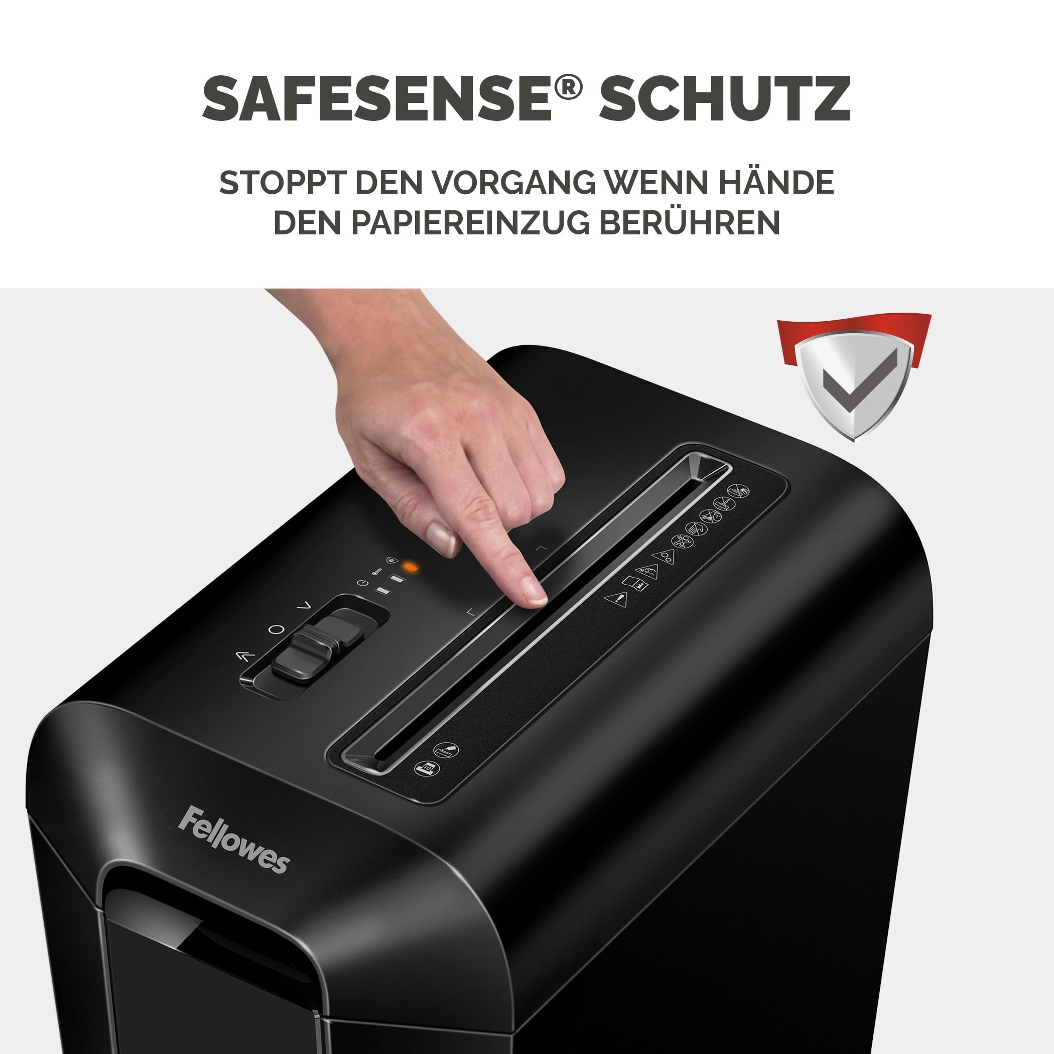 Fellowes Aktenvernichter LX65 Premium Bundle mit Öl, Papierschredder, 12-Blatt-Partikelschnitt, Aktenvernichter P4, Schredder für Büro und Homeoffice, 19L Papierkorb, verarbeitet Kreditkarten, Schwarz