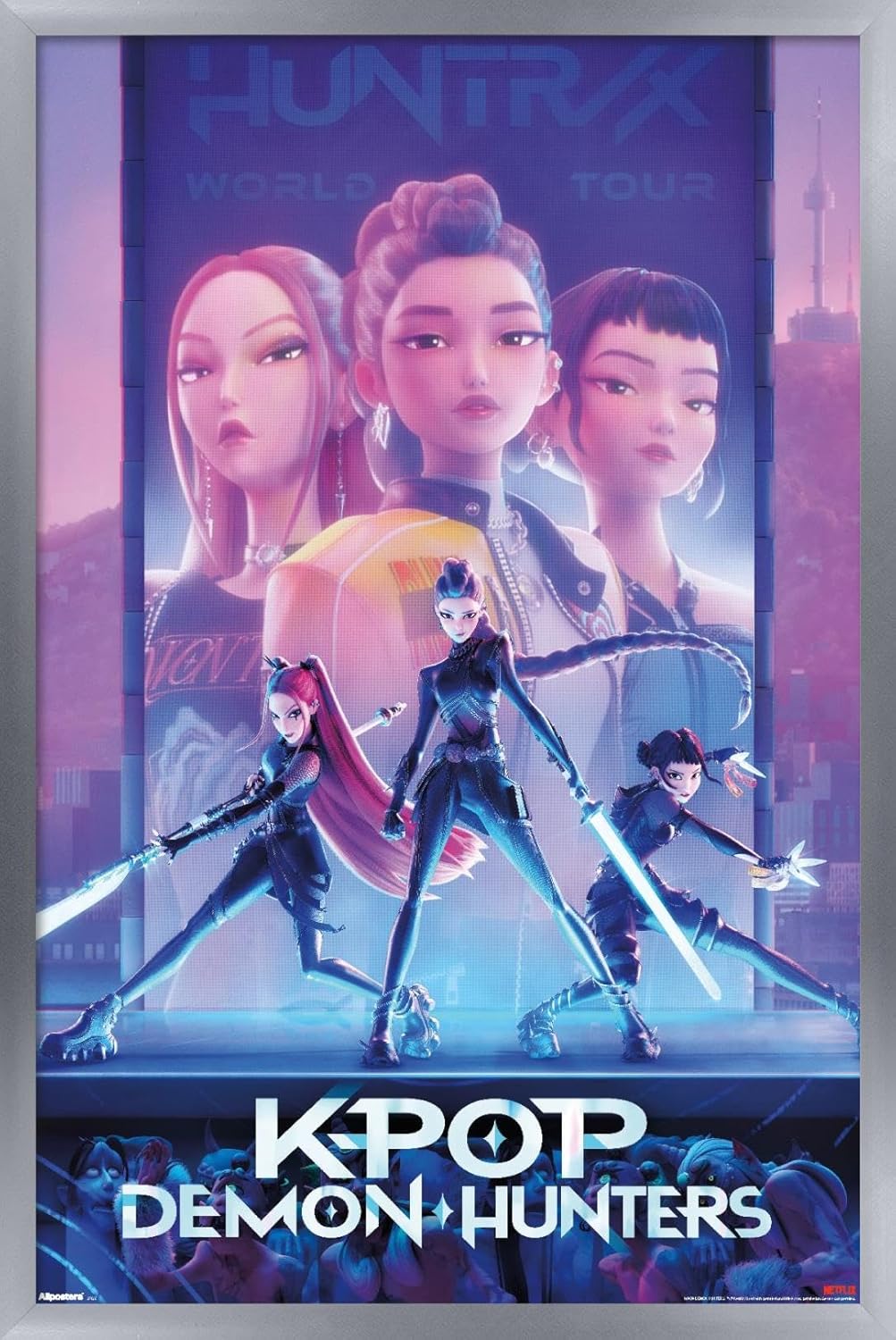 Trends International Netflix KPop Demon Hunters (2025) - One Sheet Wall Poster, 34L x 22.4W, Silver Framed Version