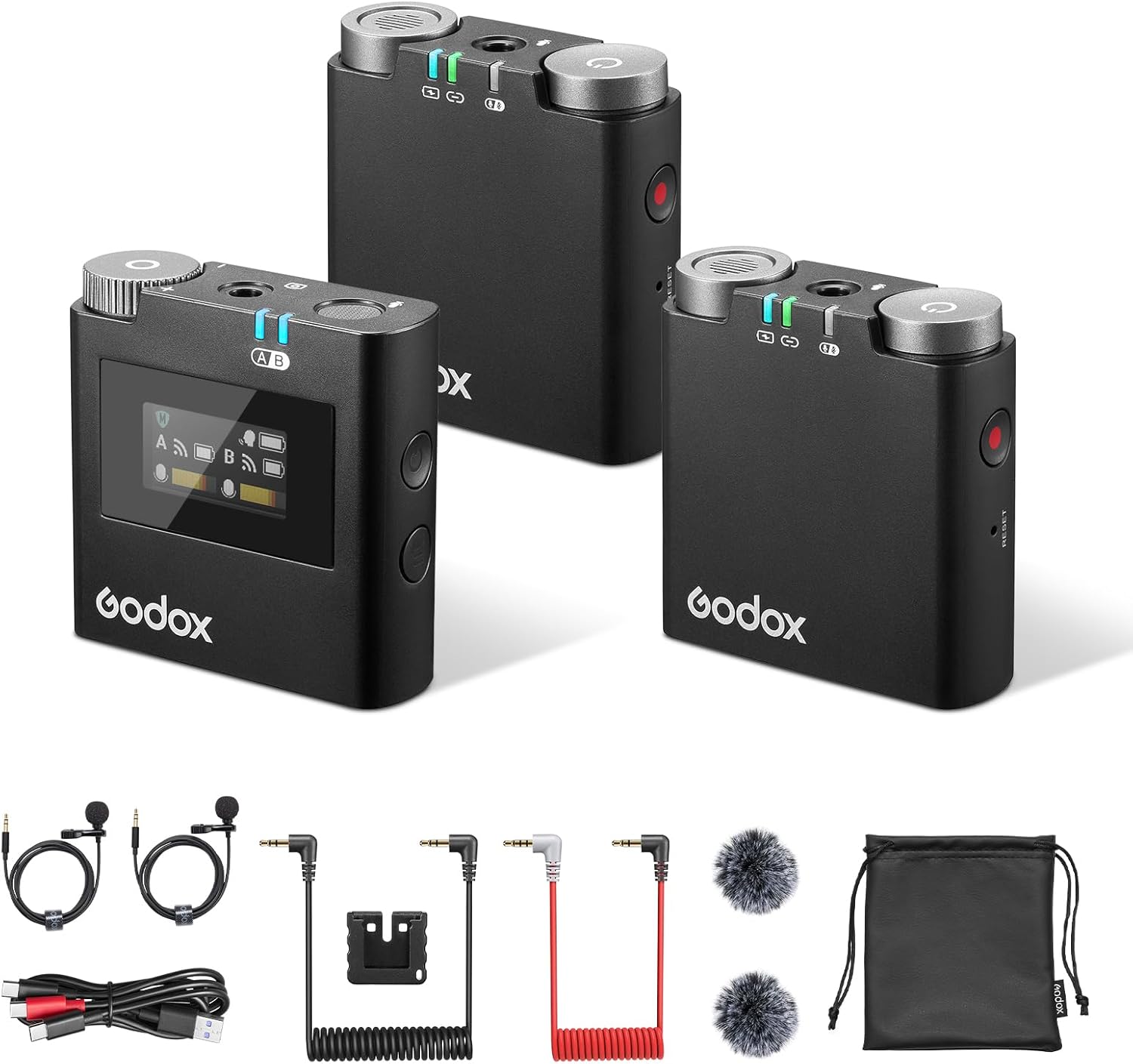 GODOX Virso S M2 Wireless Lavalier Microphone for Sony, 2.4G Noise Cancelling Wireless Mic, 656ft Range, 17-Hour Battery, Hotshoe Mount Connection for Sony, Suitable for Cameras, PC, Smartphones GODOX Virso S M2 Wireless Lavalier Microphone for Sony, 2.4G Noise Cancelling Wireless Mic, 656ft Range, 17-Hour Battery, Hotshoe Mount Connection for Sony, Suitable for Cameras, PC, Smartphones