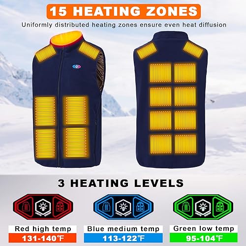 Miniatura 2 de Heated Vest for Men with Power Bank,Lightweight Fleece Heated Vest for Hiking,Skiing,Camping in Winter