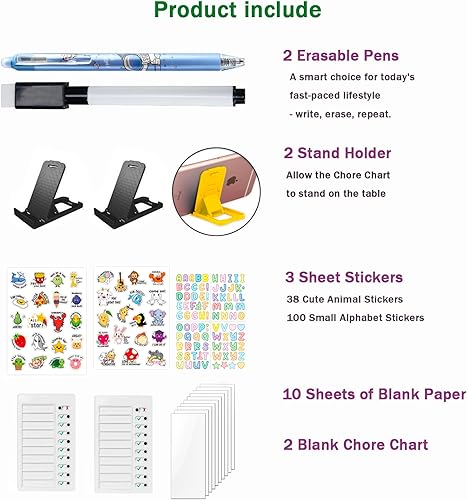 Miniatura 2 de Tabla de tareas para niños, tabla de lista de verificación de plástico para adultos, lista de tareas diaria, tabla de tareas de mis tareas, tabla de