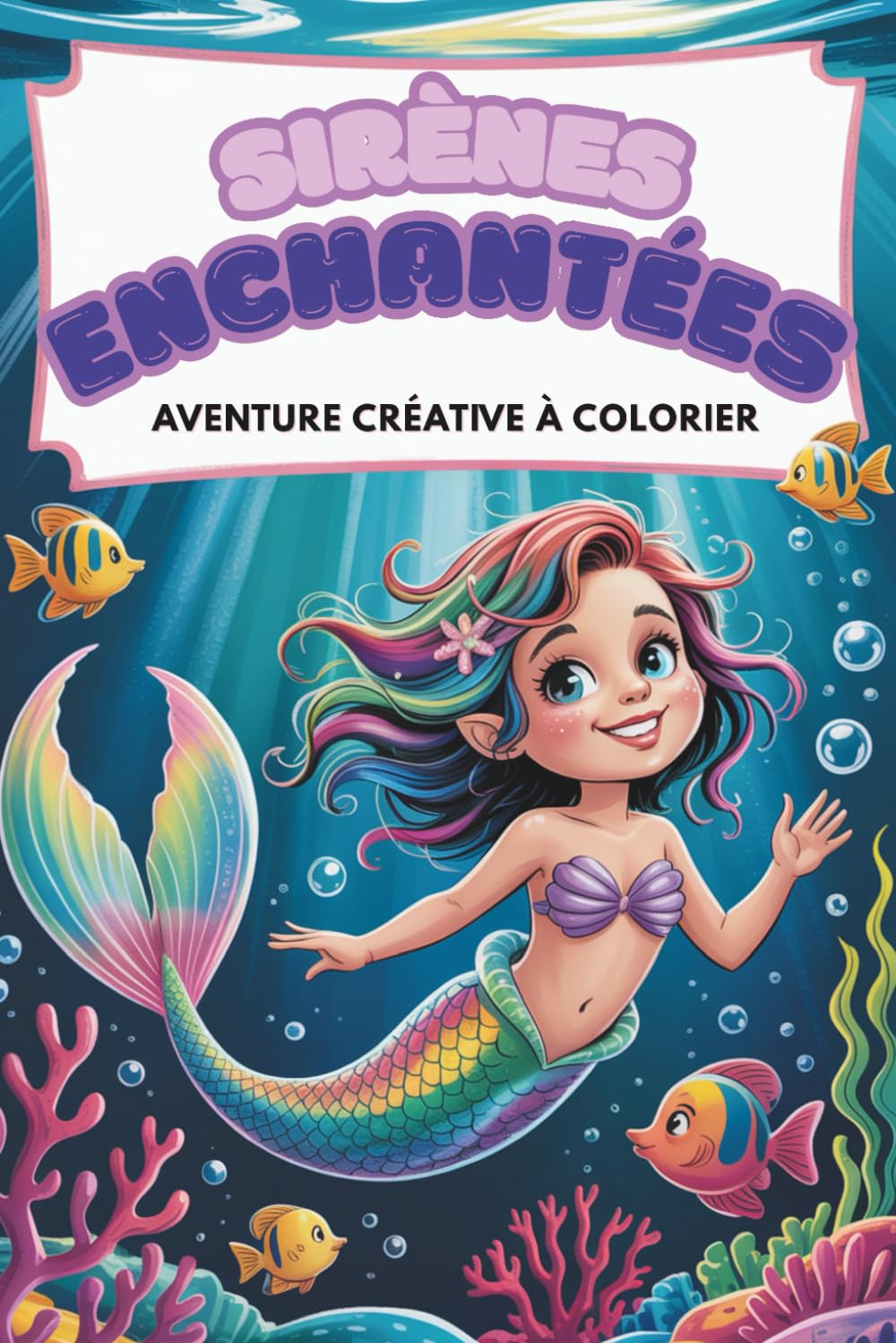 Sirènes Enchantées – Aventure Créative à Colorier l’Océan pour Enfants et Seniors: 76 Illustrations Détaillées | 155 Pages | Pages Recto Seulement | Livre de Coloriage Relaxant