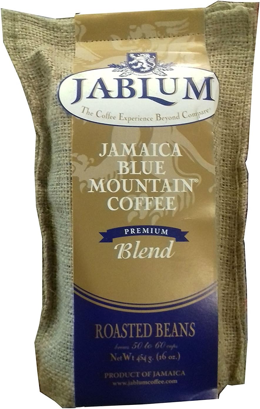 Jamaica Blue Mountain Premium Blend Whole Beans Coffee- (16oz)