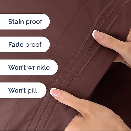 Vista 257 de Juego de sábanas de 4 piezas tamaño king, extrasuaves, transpirables y refrescantes con esquinas profundas, sábanas de fácil ajuste y sin arrugas
