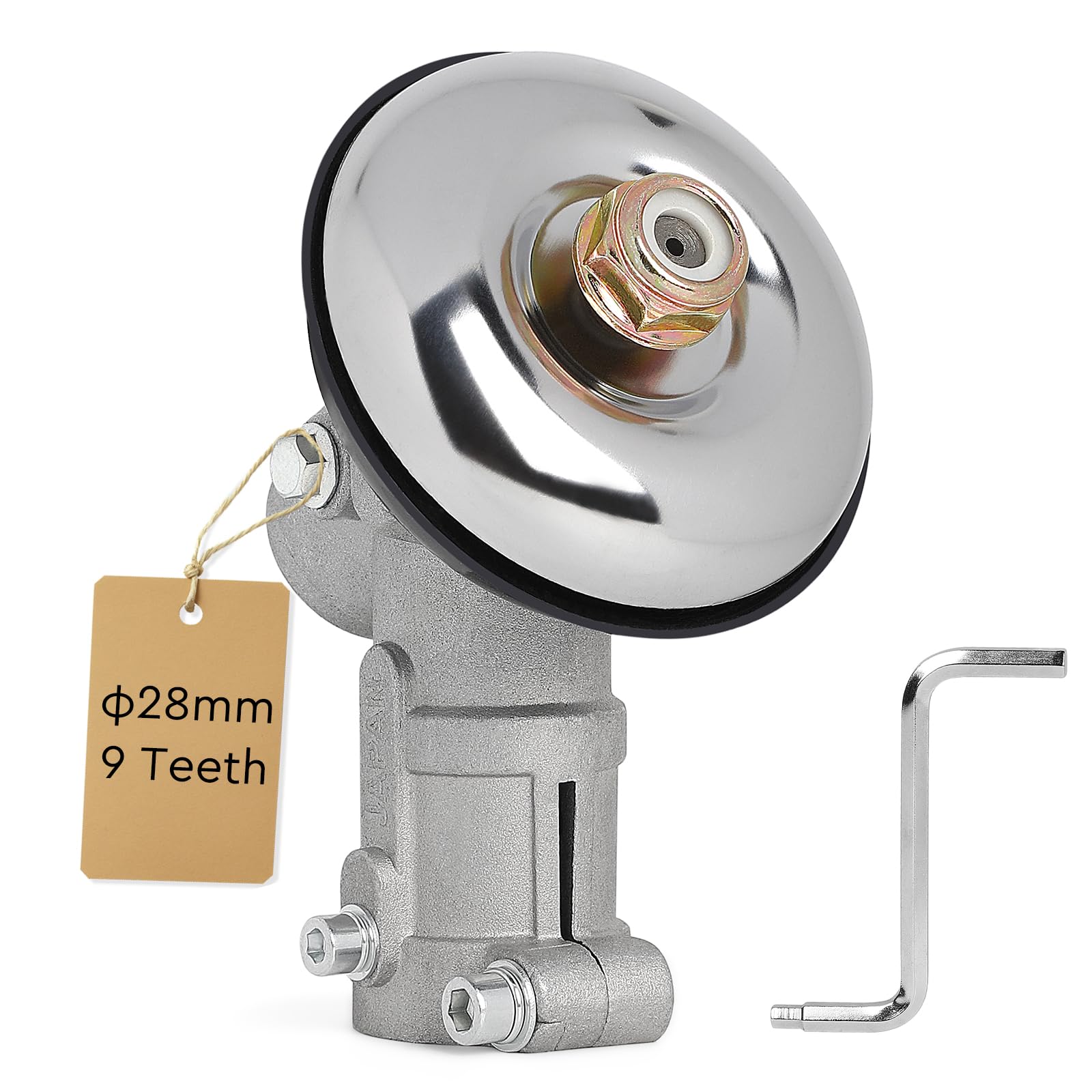 EFUTURETIME Cabezal de Engranaje de 9 Dientes y 28 mm, Universal Accesorios para Cabezal de Desbrozadora, Trimmer de Caja de Engranaje