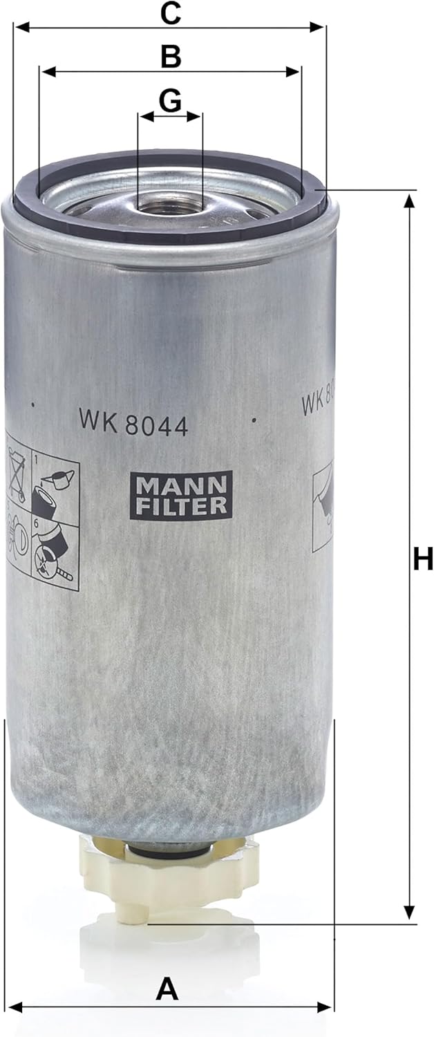 MANN-FILTER WK 8044 x Fuel filter – Fuel filter set with gasket/gasket set – For Utility Vehicles