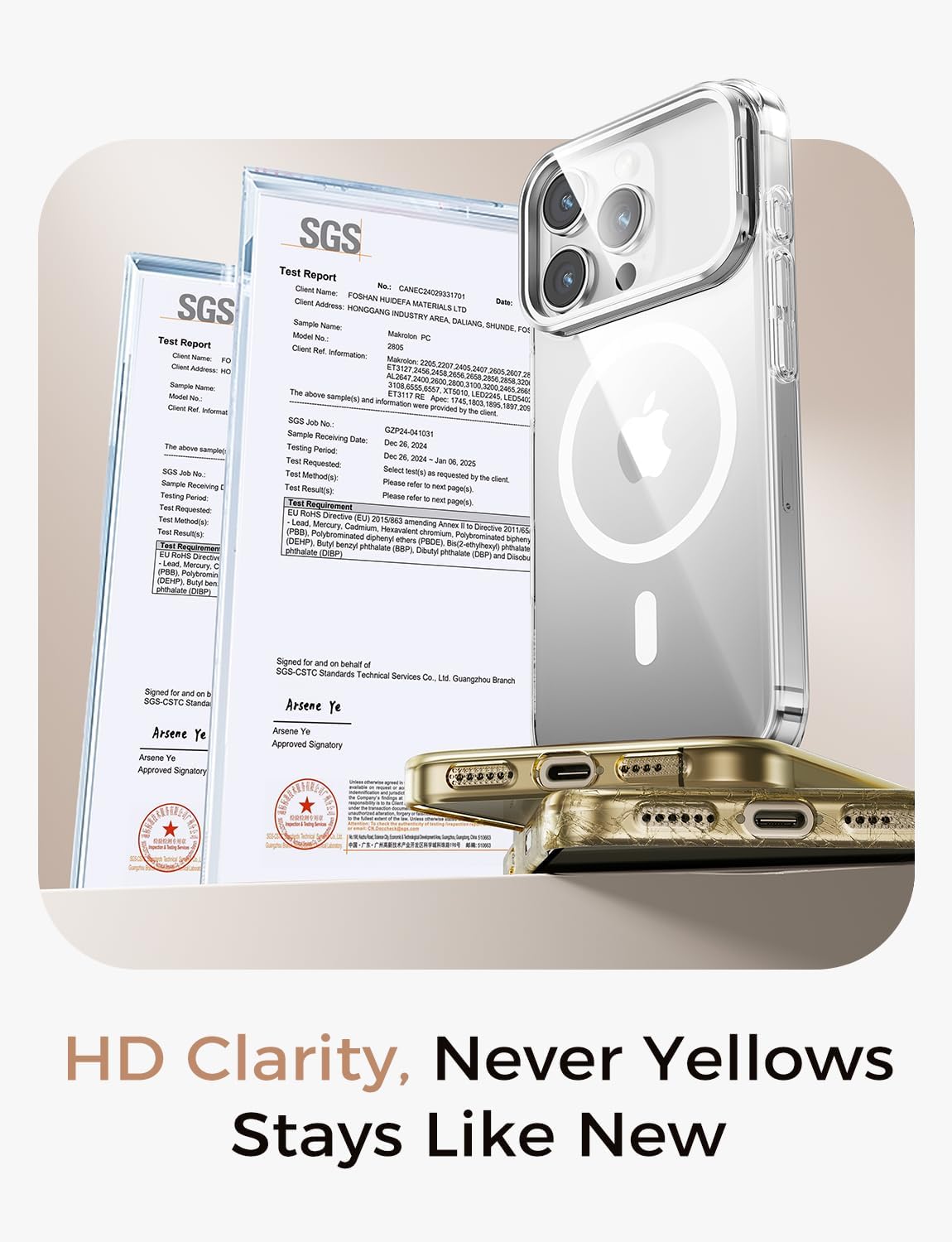 MAGIC JOHN Magnetic for iPhone 15 Pro Max Case [Full Camera Protection] [180°Foldable Stand] [Never Yellowing] Speaker dust-Proof, Drop Protection, Clear - Image 6