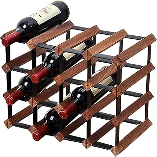 16 butelek drewnianych stojaków wina, stojaki stojące gotowe do montażu 41.5x32x23.5cm