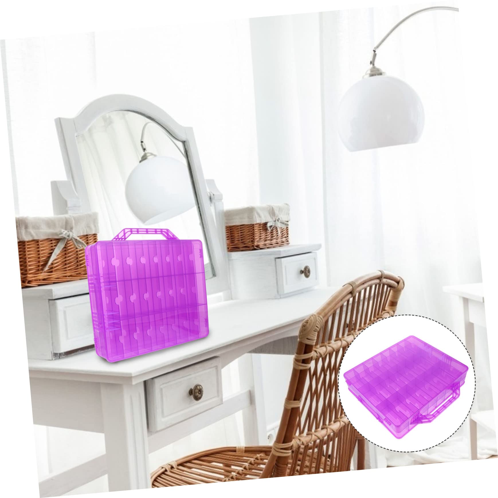 1 Pudełko Do Przechowywania Lakierów Do Paznokci Organizer Na Lakiery Paznokci Etui Na Lakier Jasne Koraliki Plastikowy Fioletowy Manicure Plastikowe Pudełko