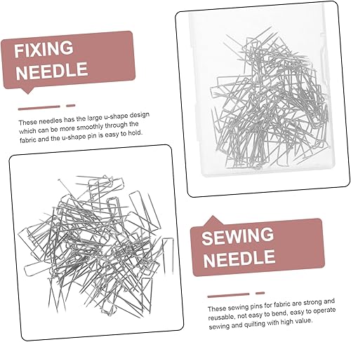Miniatura 6 de 1 Box Crochet Needle Sewing pin for Fabric Quilting u Shaped pin u Shape Sewing pin Double Blocking pin Sewing Needles pin for Women u-pins Hook up