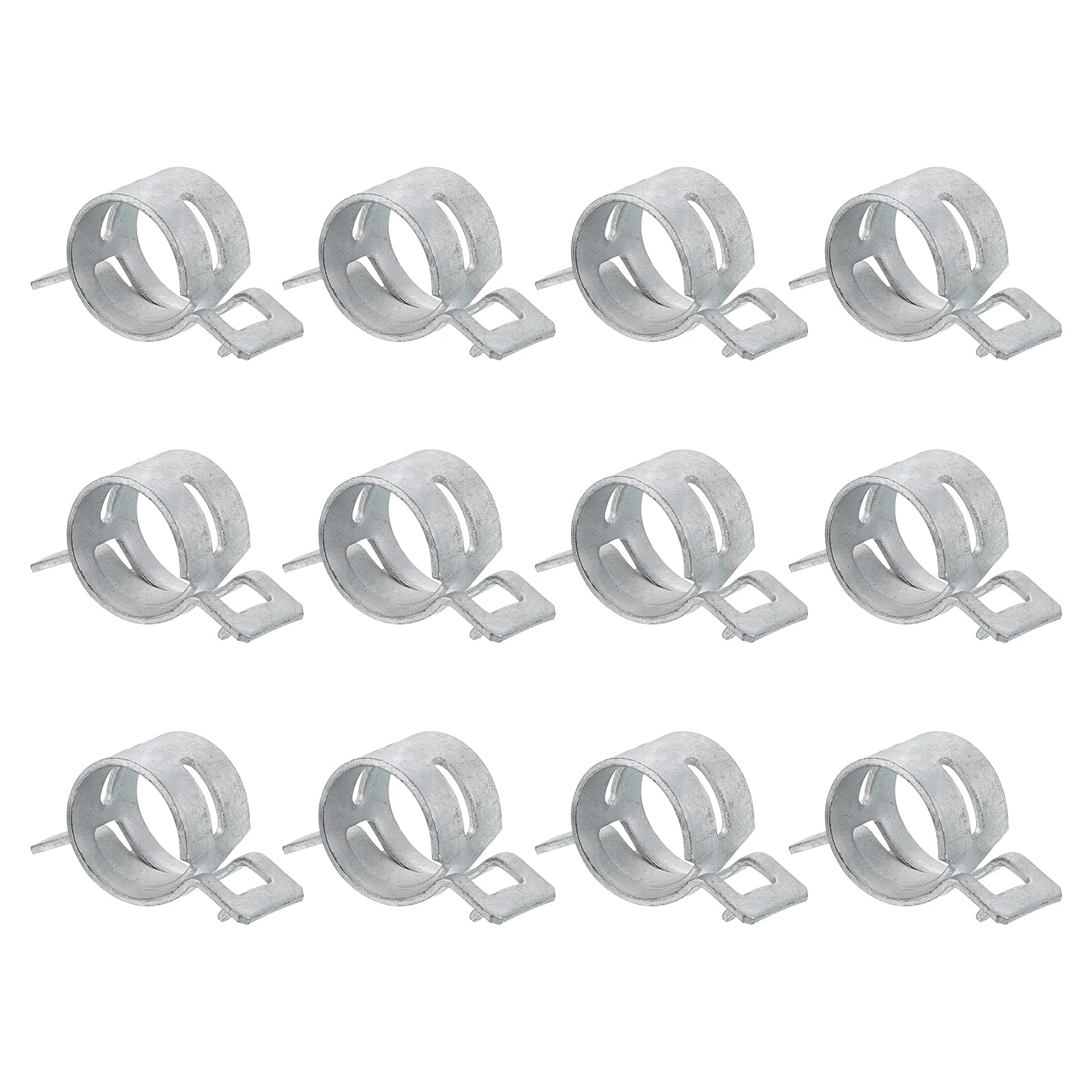 Sourcingmap 12Pcs Spring Band Type Action Fuel/Silicone Vacuum Hose Pipe Clamp
