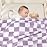 Yurhap Checkered Baby Blanket Fleece Baby Blankets for Girls, Ultra Soft Cozy Fluffy Infant Toddler Newborn Receiving Blankets for Crib Stroller, 30\'\'x40\'\', Purple