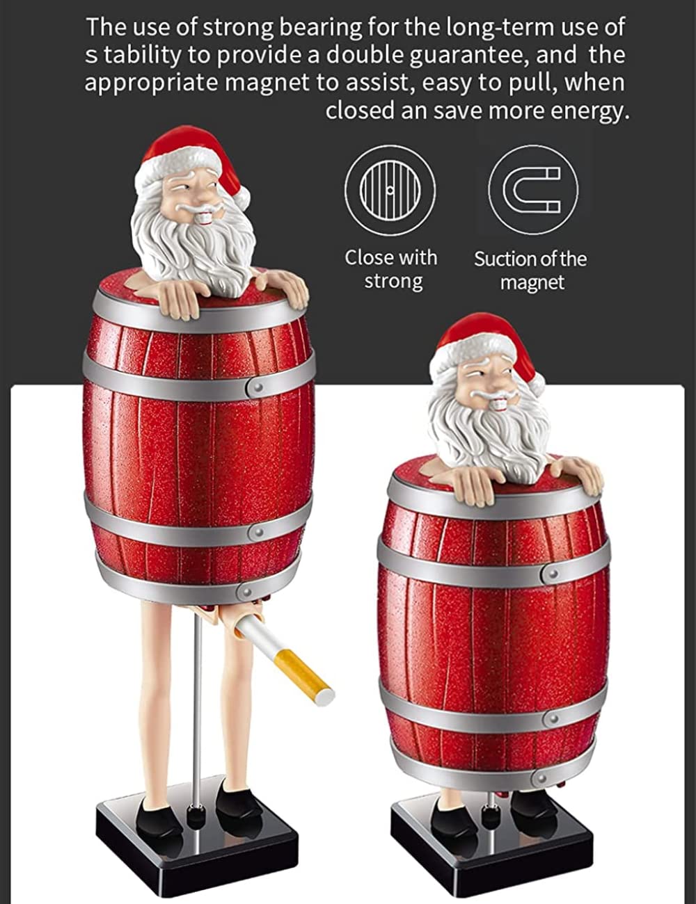 Weihnachtsmann Zigarettenspender,Lustiger Weihnachtsmann Im Holzfass Zigarettenschachtel,Weihnachtsfeier Zigarettenetui,Weihnachten Geschenke für Männer Weihnachtsgeschenke Gag Raucher Geschenk