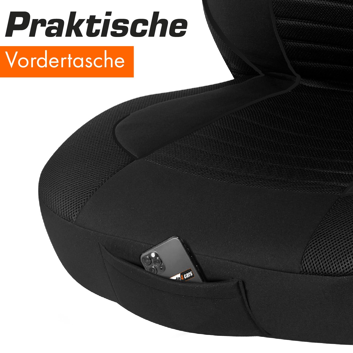 Upgrade4cars Autositzbezüge Set für Pilotensitze | Autositzbezug Komplettset in Schwarz | Autoschonbezüge Universal mit integrierter Kopfstütze | Autozubehör Innenraum Deko