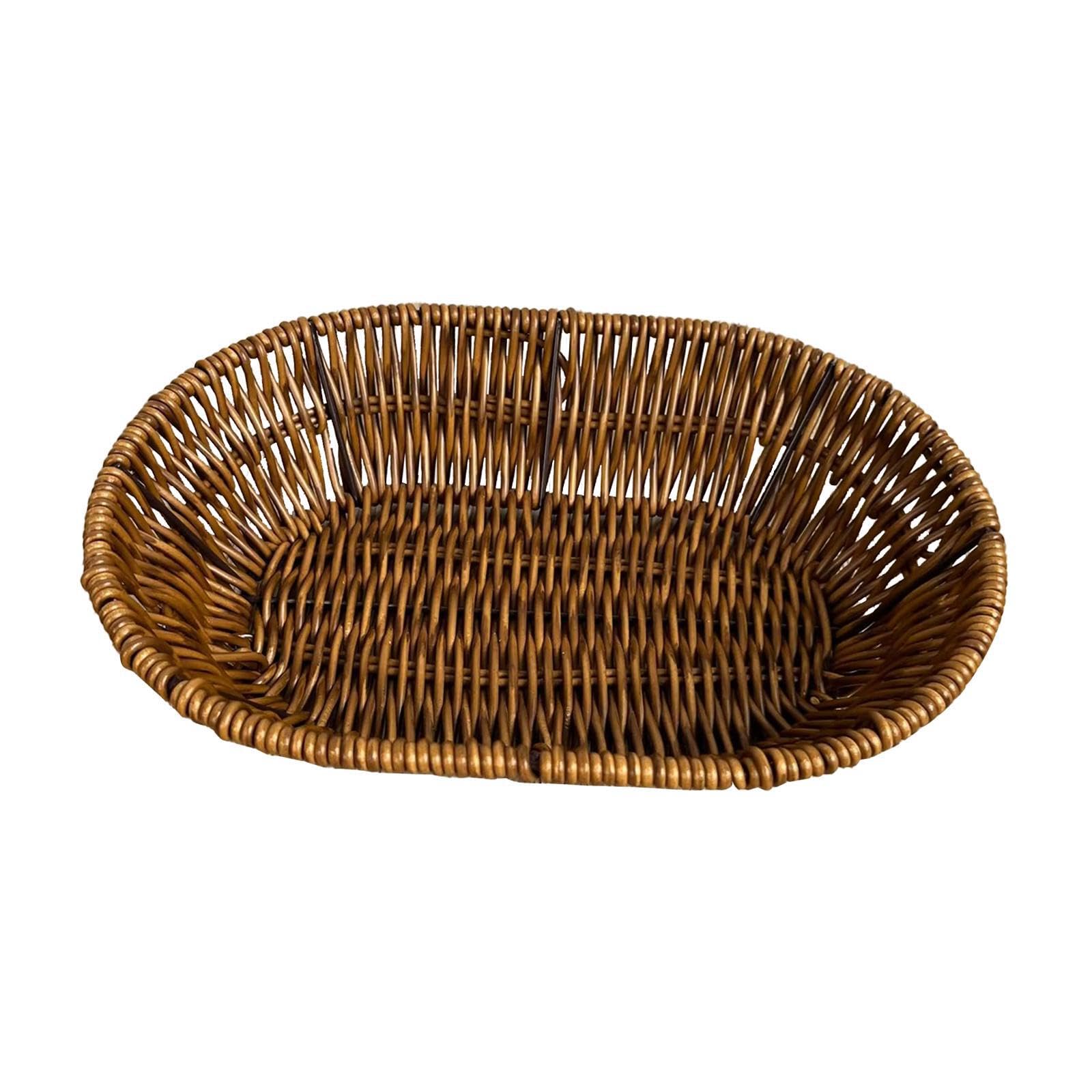 TWISAXC Imitation Wicker Bread Basket Adds Rustic While Effectively Serving Variety Of Snacks And Fruits Imitation Wicker Bread Basket Faux