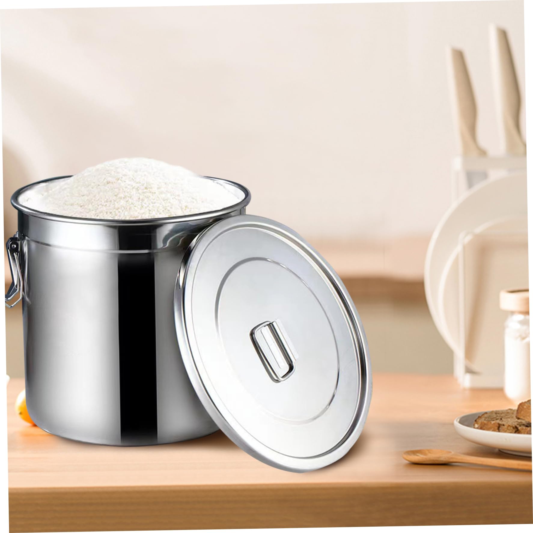 Secchio In Acciaio Inox Con Coperchio – Contenitore Multiuso Da Cucina Per Farina, Cereali, Zuppa E Acqua (6L, 12L, 20L)
