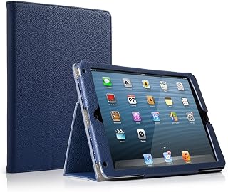 RUBAN Case for iPad 9.7 Inch 2018/2017/iPad Air 2/iPad Air 1 - [Corner Protection] - [Scratch-Resistant] Premium PU Leather Folio Smart Stand Cover w/Auto Sleep/Wake, Navy Blue