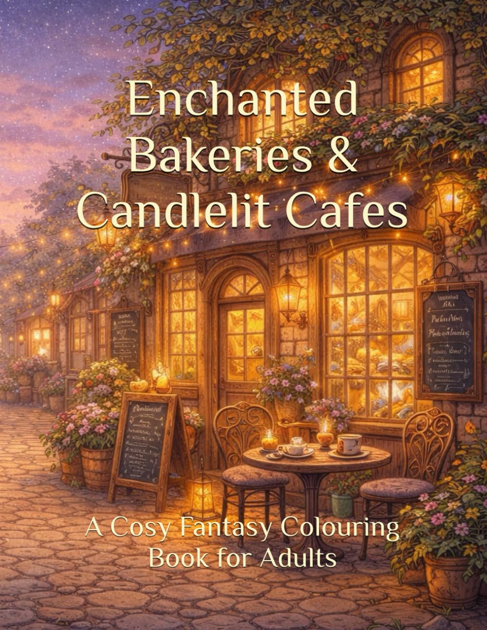 Enchanted Bakeries & Candlelit Cafes: A Cosy Fantasy Colouring Book for Adults