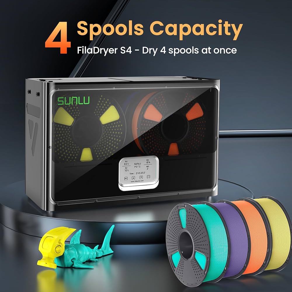 SUNLU FilaDryer S4 フィラメント乾燥機 4スプール対応 SUNLU FilaDryer S4, Best filament dryer- SUNLU official