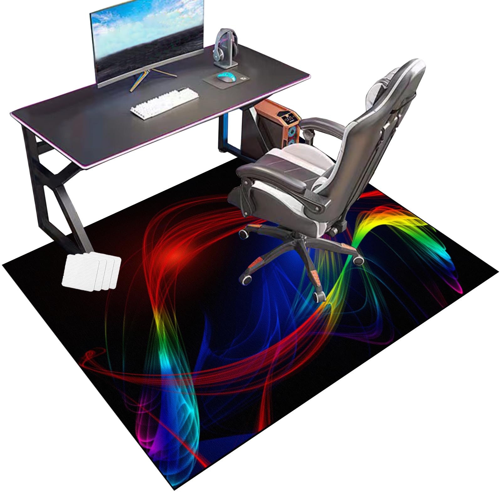 RxueSug Floor Protector Mat for Office Home Computer Gaming Chair Mat Carpet Protector Chair Mat Large Office Chair Mat for Hard Floor Non-slip Desk Chair Mat for Carpet Floors 120 x 150 cm