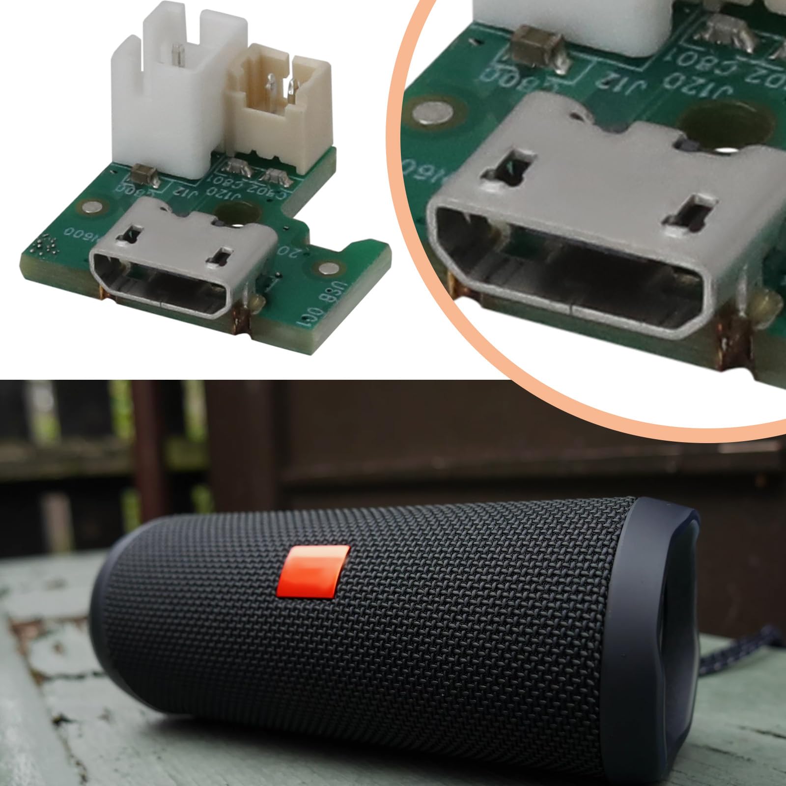 The Lord of the Tools 1 Pz Micro USB Caricabatterie Porta Di Alimentazione Scheda Di Alimentazione Connettore Altoparlante Porta Di Ricarica Micro USB Compatibile Con JBL Flip4 TL GG