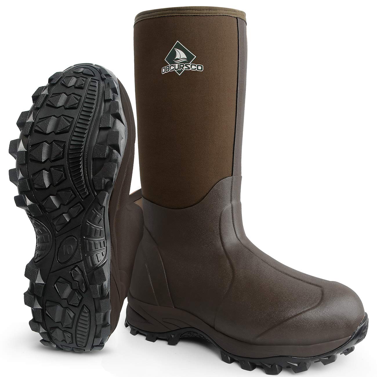 Mens Rain Boots, Insulated 6mm Neoprene Rubber Boots for Men and Women Waterproof, Durable Hunting Boots Great for Cold Weather, Farm Working and Fishing