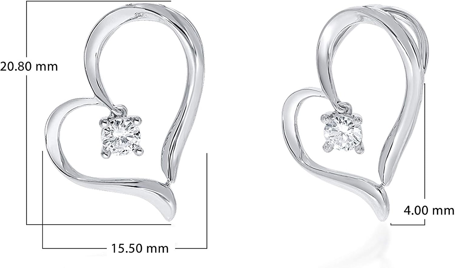 La Joya Adorable Lab Grown Diamond Heart Necklaces for Women| Accompanied By An Adjustable Silver Chain | Dainty 925 Sterling Silver Diamond Necklace For Women - Image 3