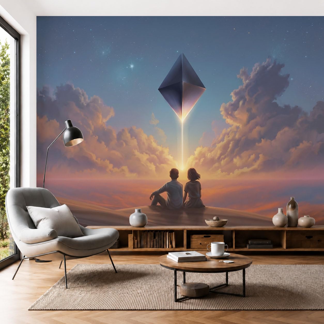 Papier Peint Panoramique Soie Fantaisie Salon Chambre Fresque 3D