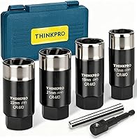 Vista 1 de Locking Lug Nut Removal Tool-6 Pieces Deep Lug Nut Extractor Set,Stripped Lug Nut Remover 1/2" Drive,17/19/ 21/ 22MM Wheel Lock Removal Kit for