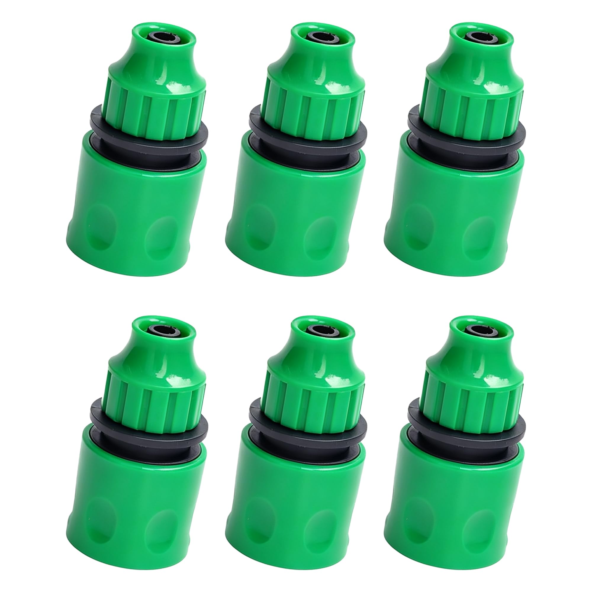 Ousuwo 6-Pack 8/12mm Quick Connect Nozzle Fittings, Durable Plastic Hose Connectors, Easy-to-Use Garden Watering Accessories, Ideal for Micro Irrigation Systems & Garden Hoses