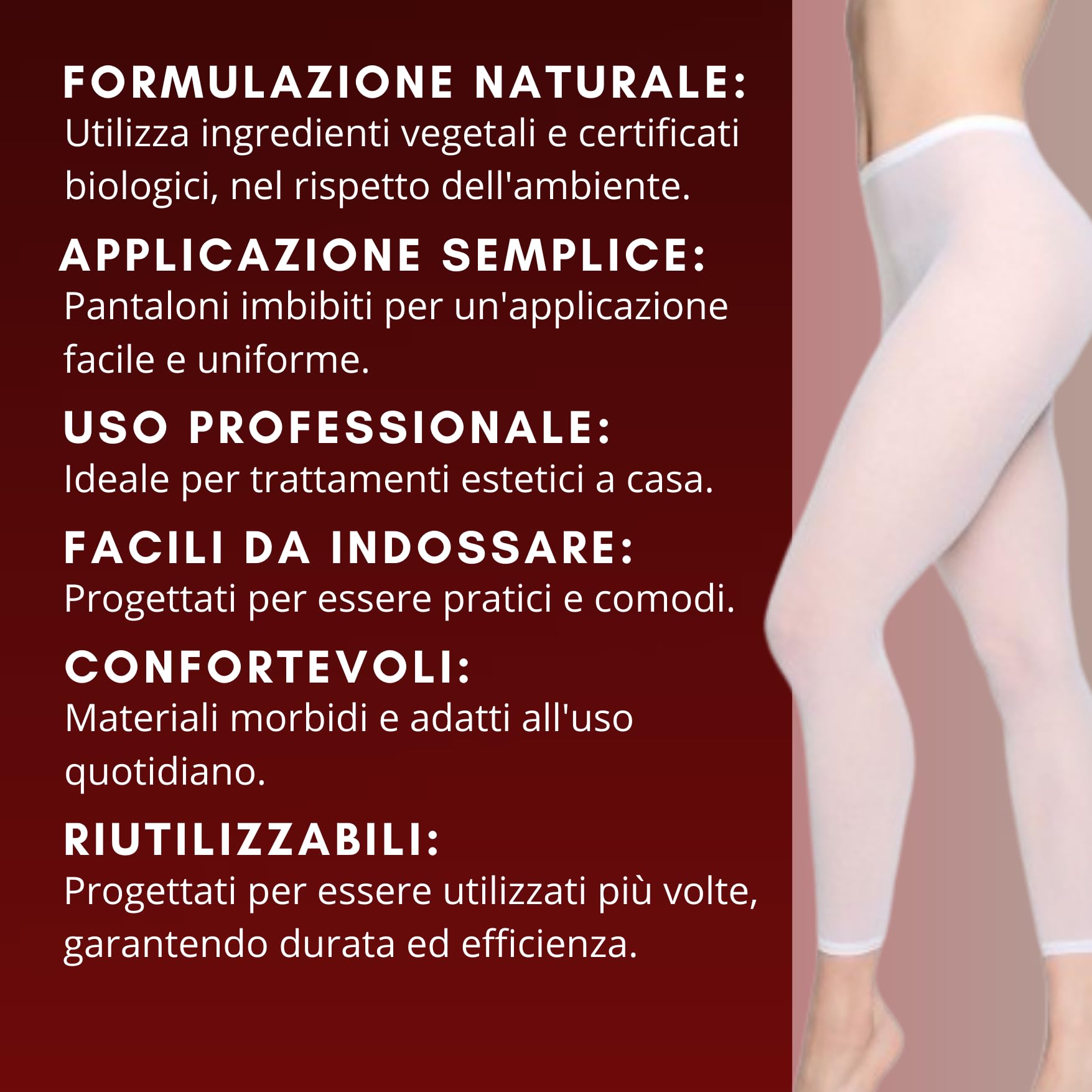 Leggings Drenanti Kit 4 Trattamenti Anticellulite | Trattamento cosmetico per gambe e glutei con effetto drenante e tonificante.