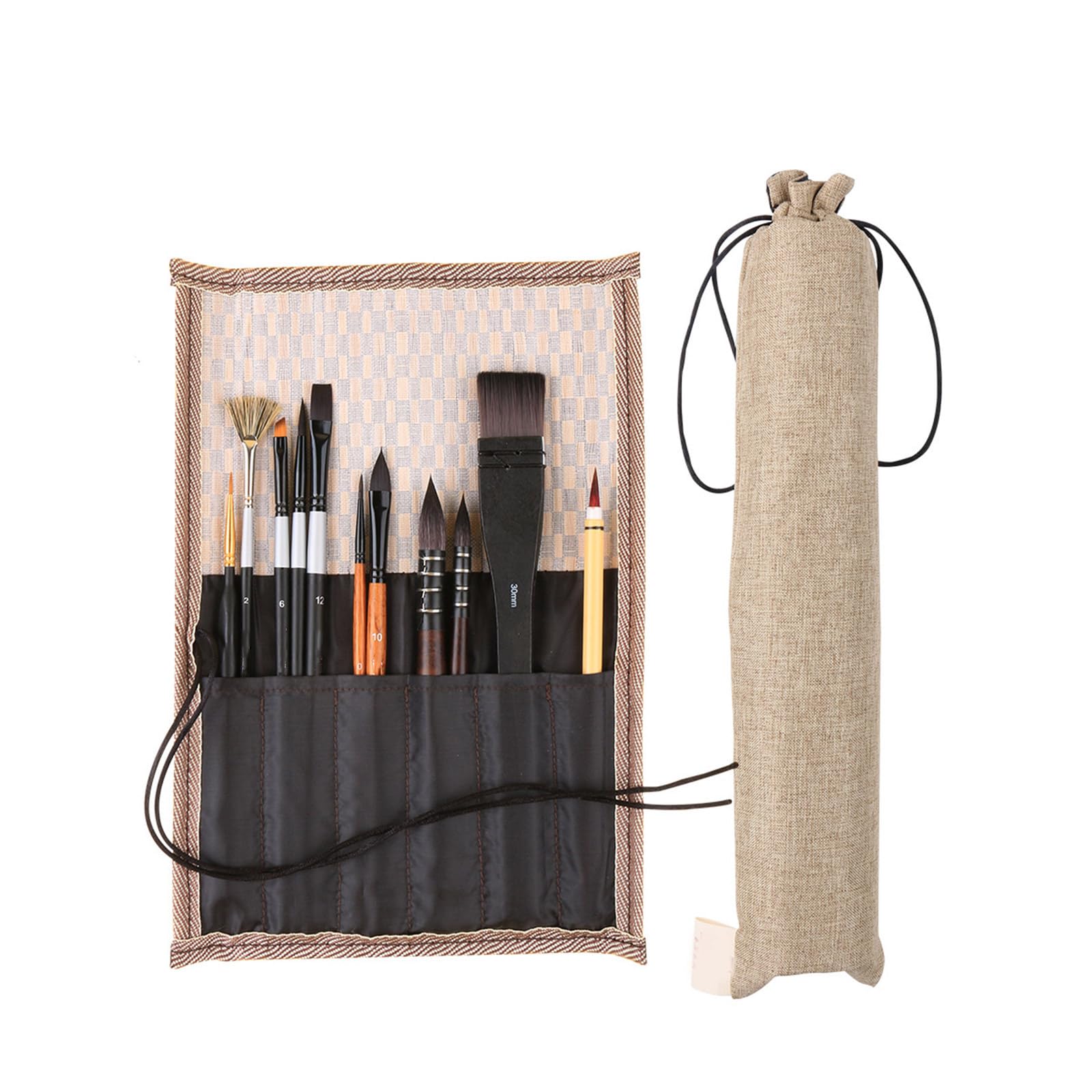 11Pcs Professional Artist Paintbrush with Storage Case, Watercolor Paint Brush for Oil Acrylic Watercolor Rock Painting Painting Tool