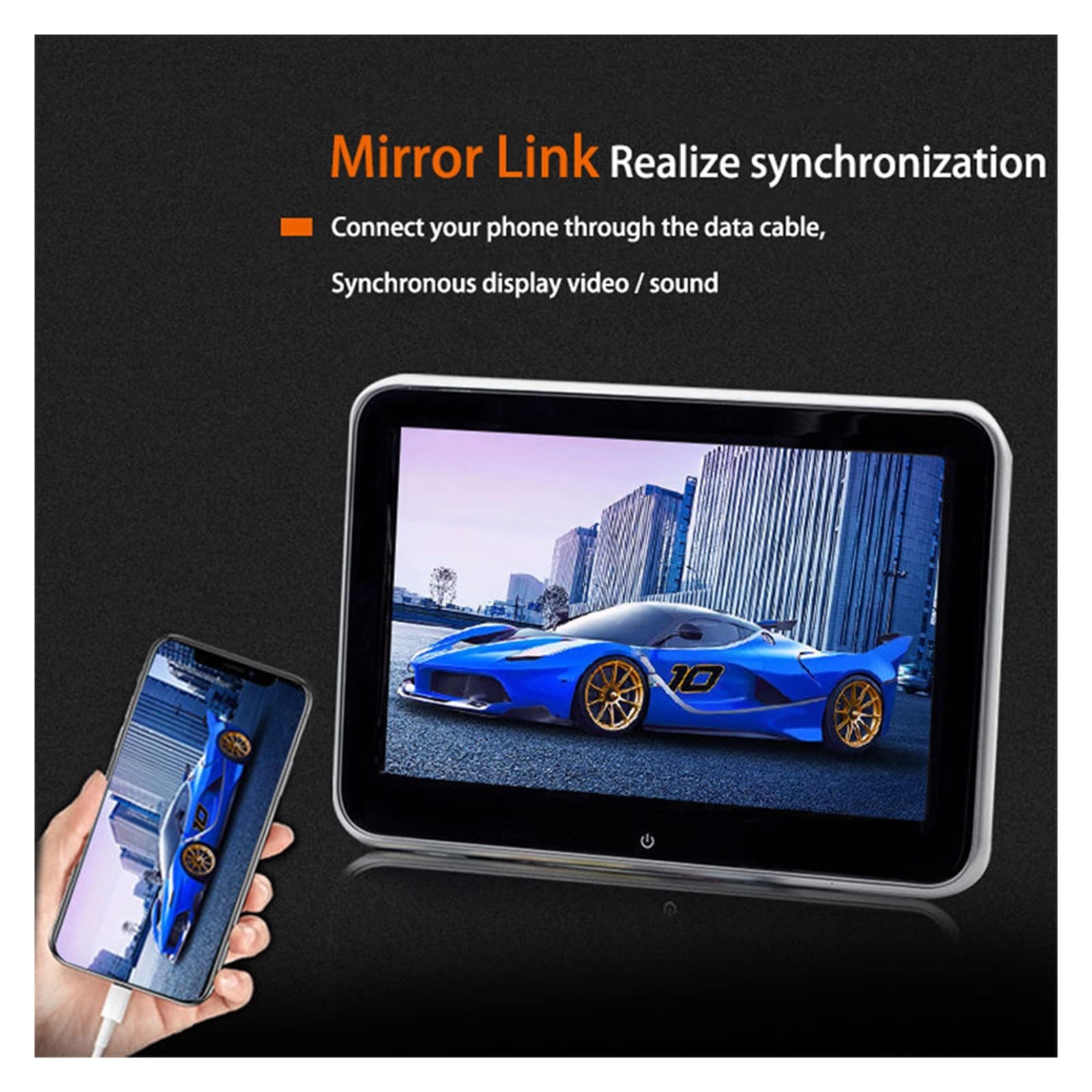 Appui-tête Voiture Moniteur écran Tactile 1080P HD MP5 Automotivo siège arrière Affichage lecteurs vidéo FM IR USB TF Link(1PCS 11.6 inch MP5)