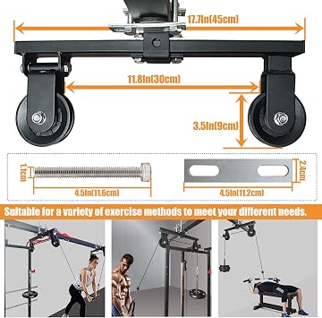 Power Rack Pulley Attachment, LAT Pulldown Machine - Cable & Weight Dual Pulley System for Home Gym Strength Training, Power Racks