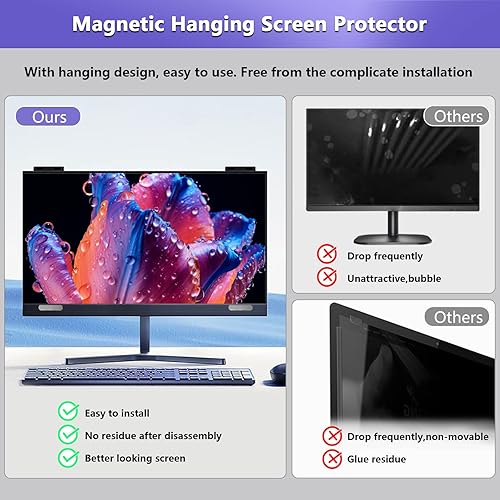 Miniatura 6 de Pantalla magnética de privacidad de 27 pulgadas para monitor con relación de aspecto 16:9, pantalla de privacidad extraíble para monitor de