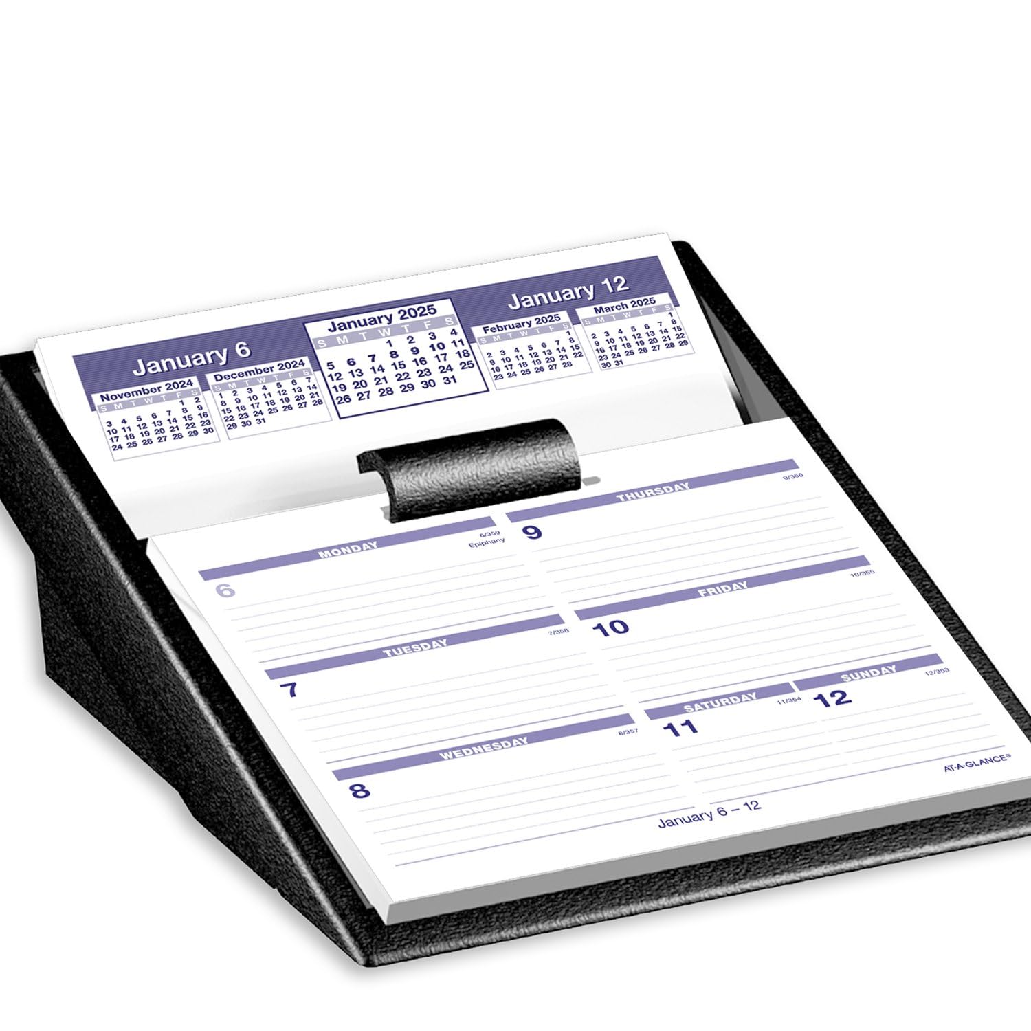 AT-A-GLANCE 2025 Calendario De Computadora Y Base, Semanalmente, 5-1/2 X 7 Pulgadas, Flip-A-Week (SW700X0025
